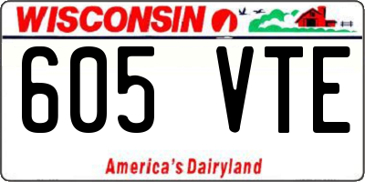 WI license plate 605VTE