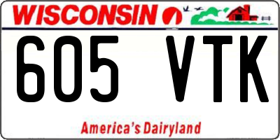 WI license plate 605VTK