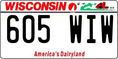 WI license plate 605WIW