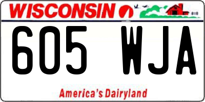 WI license plate 605WJA