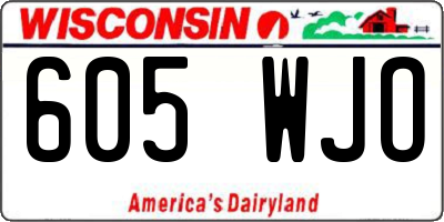 WI license plate 605WJO