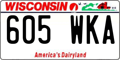 WI license plate 605WKA