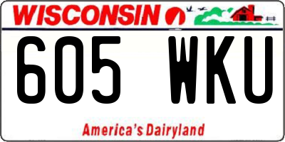 WI license plate 605WKU