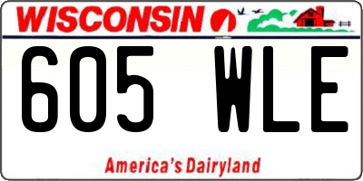 WI license plate 605WLE