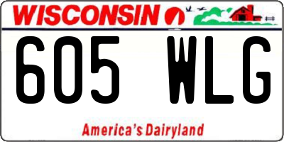 WI license plate 605WLG