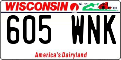 WI license plate 605WNK