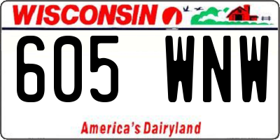 WI license plate 605WNW