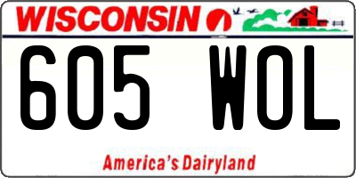 WI license plate 605WOL