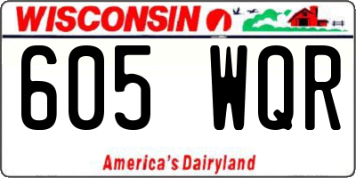WI license plate 605WQR