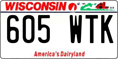 WI license plate 605WTK