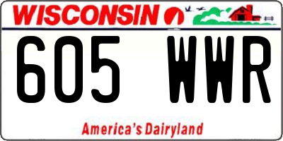 WI license plate 605WWR