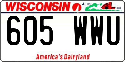 WI license plate 605WWU