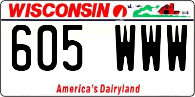 WI license plate 605WWW