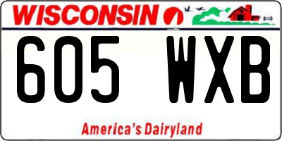 WI license plate 605WXB