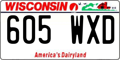 WI license plate 605WXD