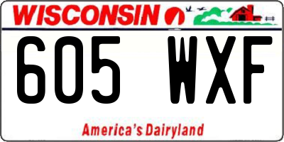 WI license plate 605WXF