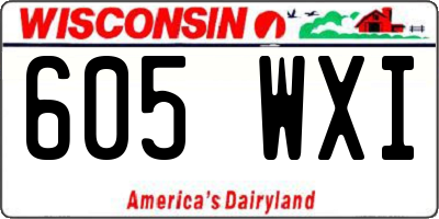 WI license plate 605WXI