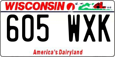 WI license plate 605WXK