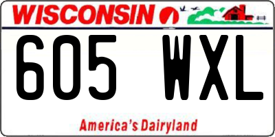 WI license plate 605WXL