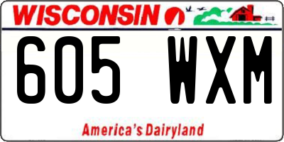 WI license plate 605WXM