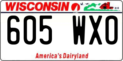 WI license plate 605WXO