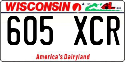 WI license plate 605XCR