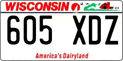 WI license plate 605XDZ