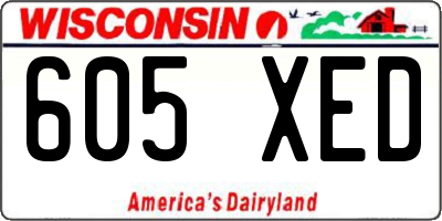 WI license plate 605XED