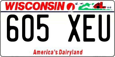 WI license plate 605XEU