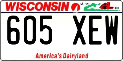 WI license plate 605XEW
