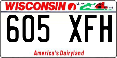 WI license plate 605XFH