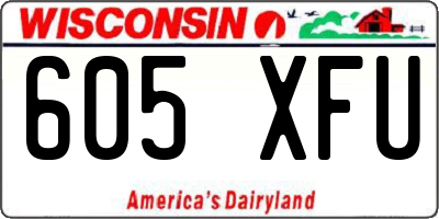 WI license plate 605XFU