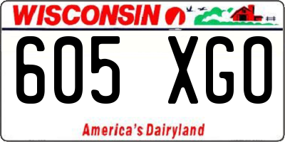 WI license plate 605XGO
