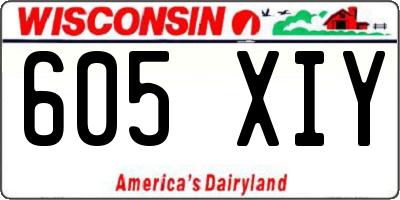 WI license plate 605XIY