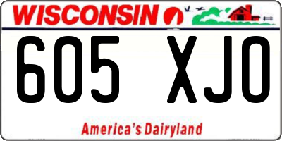 WI license plate 605XJO
