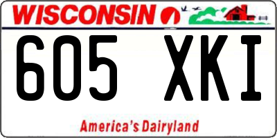 WI license plate 605XKI
