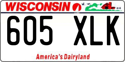 WI license plate 605XLK