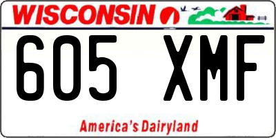 WI license plate 605XMF