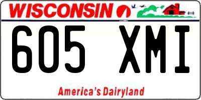 WI license plate 605XMI