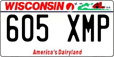 WI license plate 605XMP