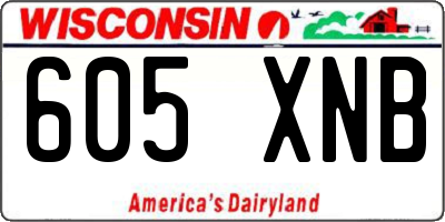 WI license plate 605XNB
