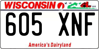 WI license plate 605XNF