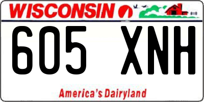 WI license plate 605XNH