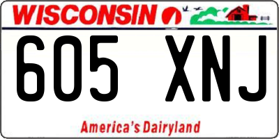 WI license plate 605XNJ