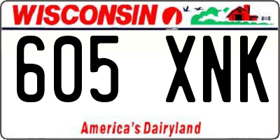 WI license plate 605XNK