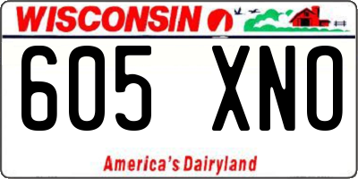 WI license plate 605XNO