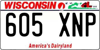 WI license plate 605XNP