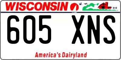 WI license plate 605XNS