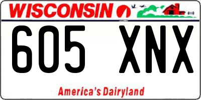 WI license plate 605XNX