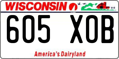 WI license plate 605XOB
